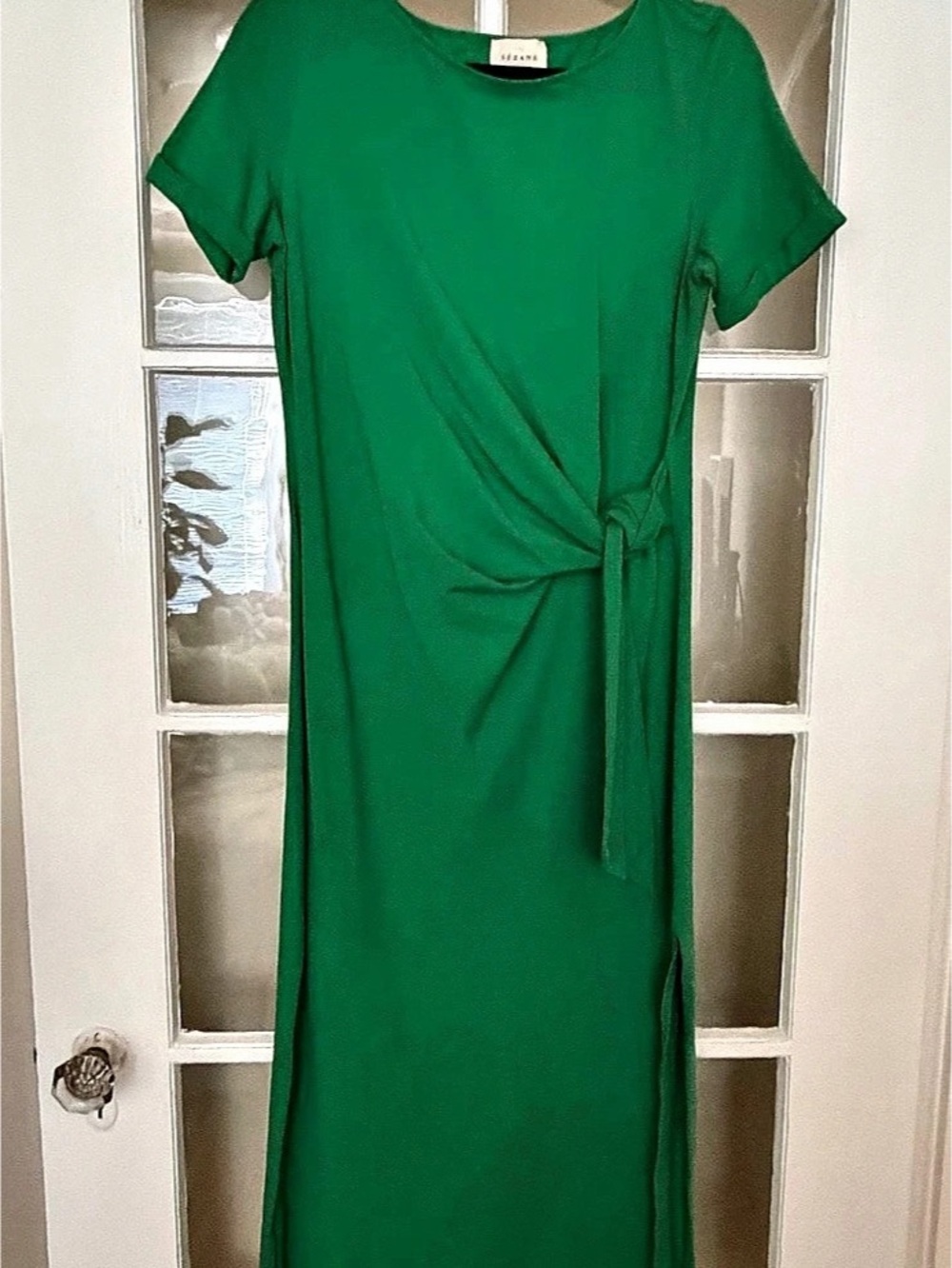 Sézane Pippa Dress Green Maxi Dress Size Medium